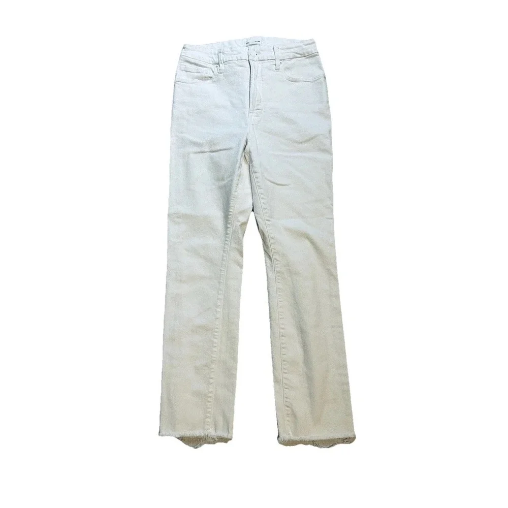 Good American Size 6/28 Raw Hem - Mid Rise - White - Jeans - Ankle (27